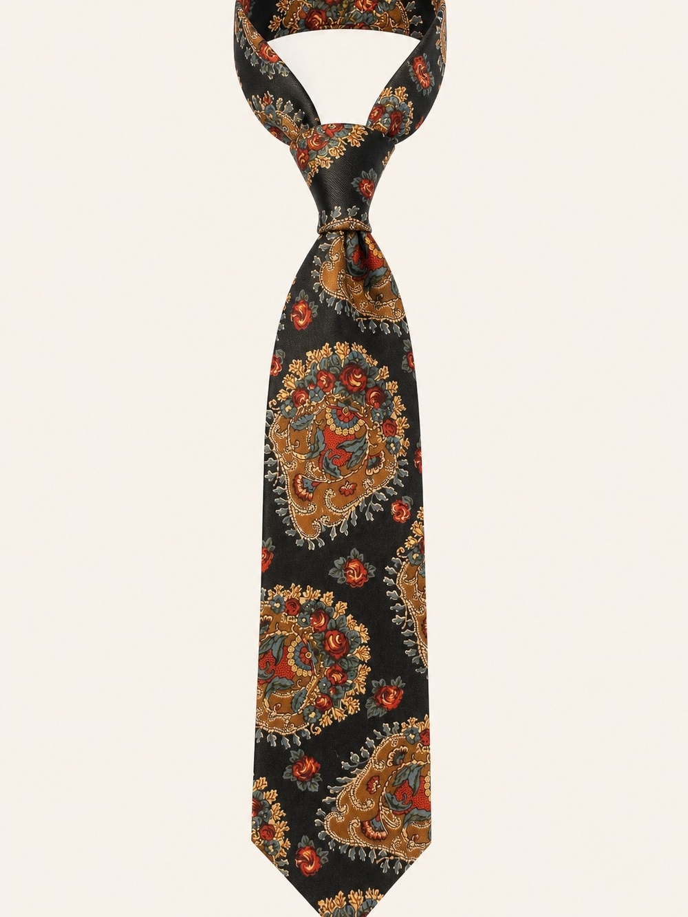 Silk Paisley Tie with Warm Accents